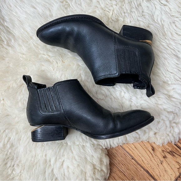 Alexander Wang Kori Leather Ankle Boots Size 6 Black - Picture 3 of 8